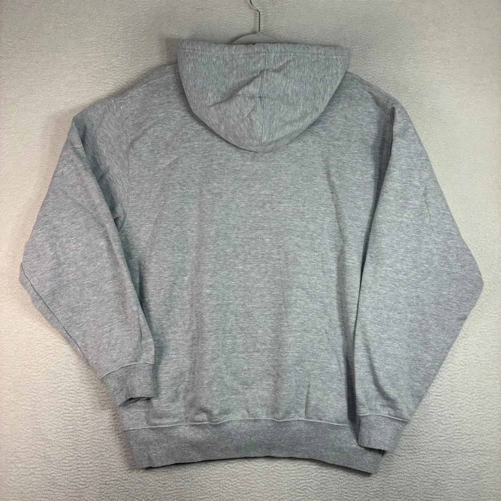Vintage Nike Duke Blue Devil Center Swoosh Hoodie Men L Gray Fleece Pullover Y2K